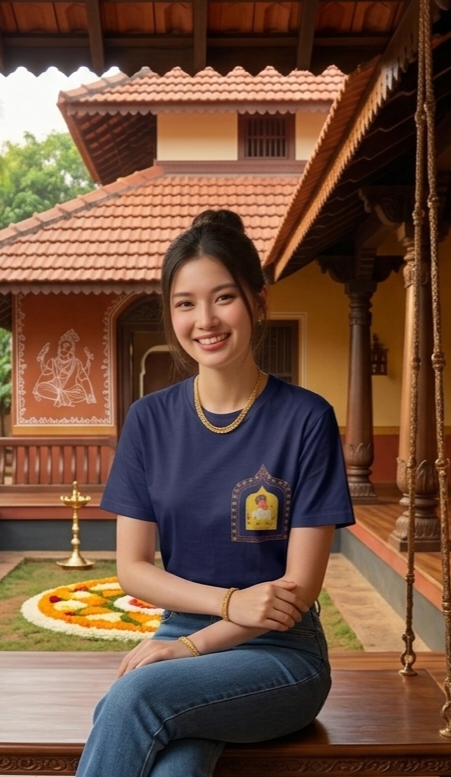 Onam Special- Navy Blue T-shirt