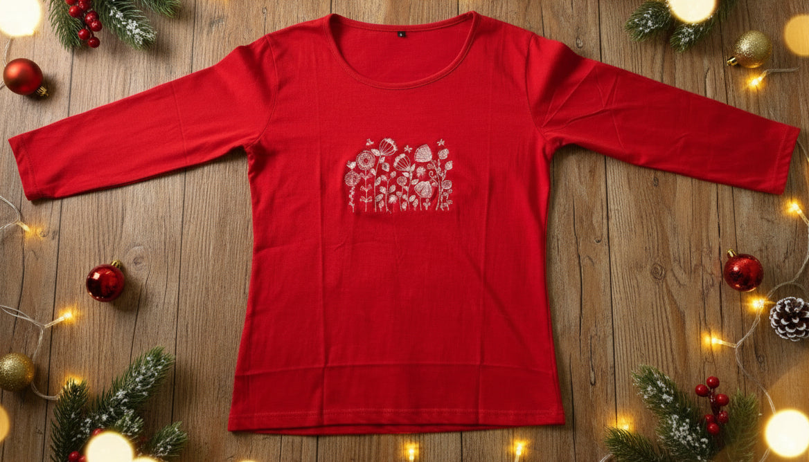 Floral Christmas T-shirt