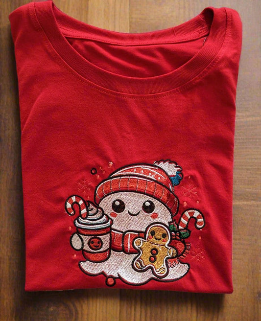 Christmas special collection- cute ghost red half sleeve t-shirt